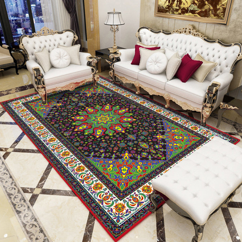 Tapis marocain impérial, imprimé multicolore, avec envers antidérapant, lavable, respectueux des animaux de compagnie, pour le salon