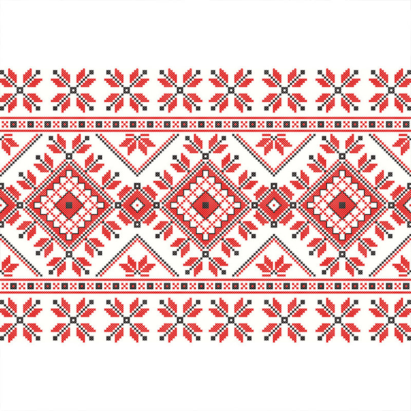 Tapis à imprimé en mosaïque à fleurs multicolo
