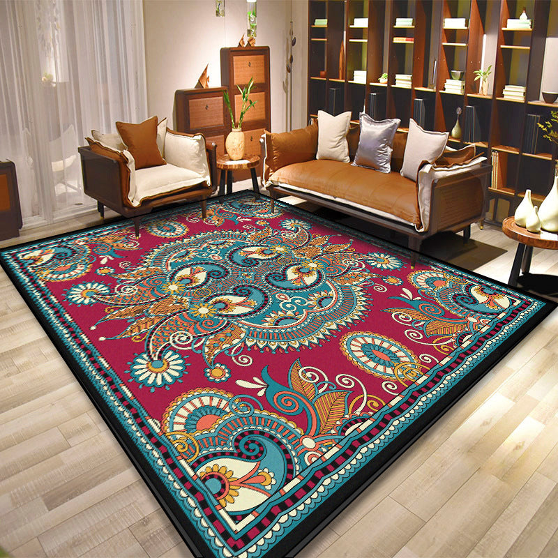 Leute Paisley gedruckter Teppich Multi-Farb-Oriental-Teppich Synthetikmaschinenwaschbar Färbung resistent