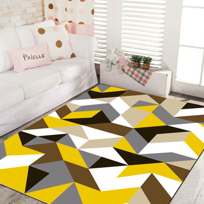 Bold Multi Color Matrix Rug Polyester Modern Area Carpet Non-Slip Pet Friendly Stain Resistant Rug for Living Room