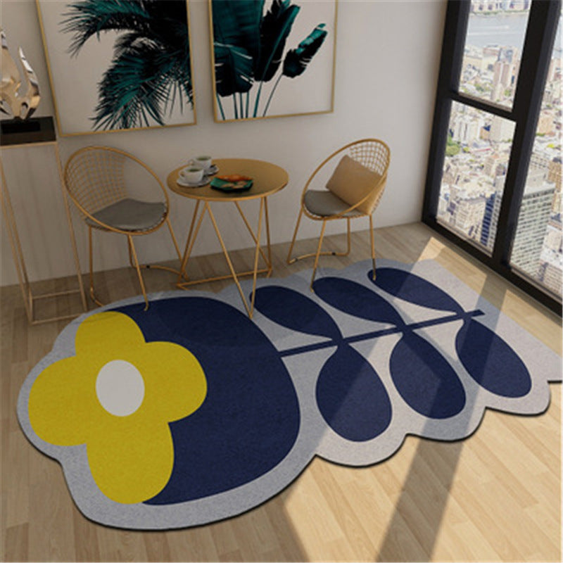 Geometric Shaped Color Block Rug Multi-Color Nordic Carpet Polypropylene Stain Resistant Pet Friendly Non-Slip Rug for Study Room