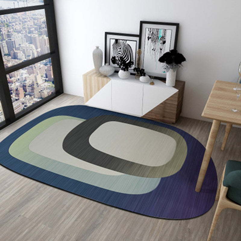 Geometric Shaped Color Block Rug Multi-Color Nordic Carpet Polypropylene Stain Resistant Pet Friendly Non-Slip Rug for Study Room