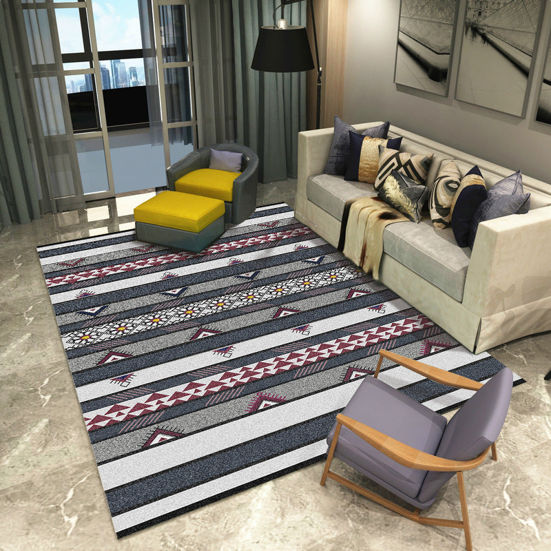 Modern Abstract Watercolor Rug Multi-Color Synthetics Rug Washable Anti-Slip Stain Resistant Area Carpet for Home
