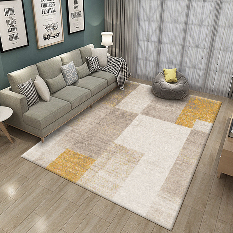 Modern Abstract Watercolor Rug Multi-Color Synthetics Rug Washable Anti-Slip Stain Resistant Area Carpet for Home