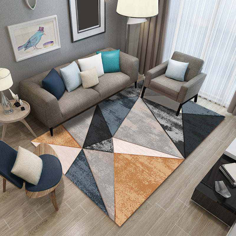 Multi-gekleurde geometrisch blok Tapijten Polypropyleen Nordic-stijl Tapijt Non-slip achtersterkleurbestendig huisdiervriendelijk vloerkleed voor kamer