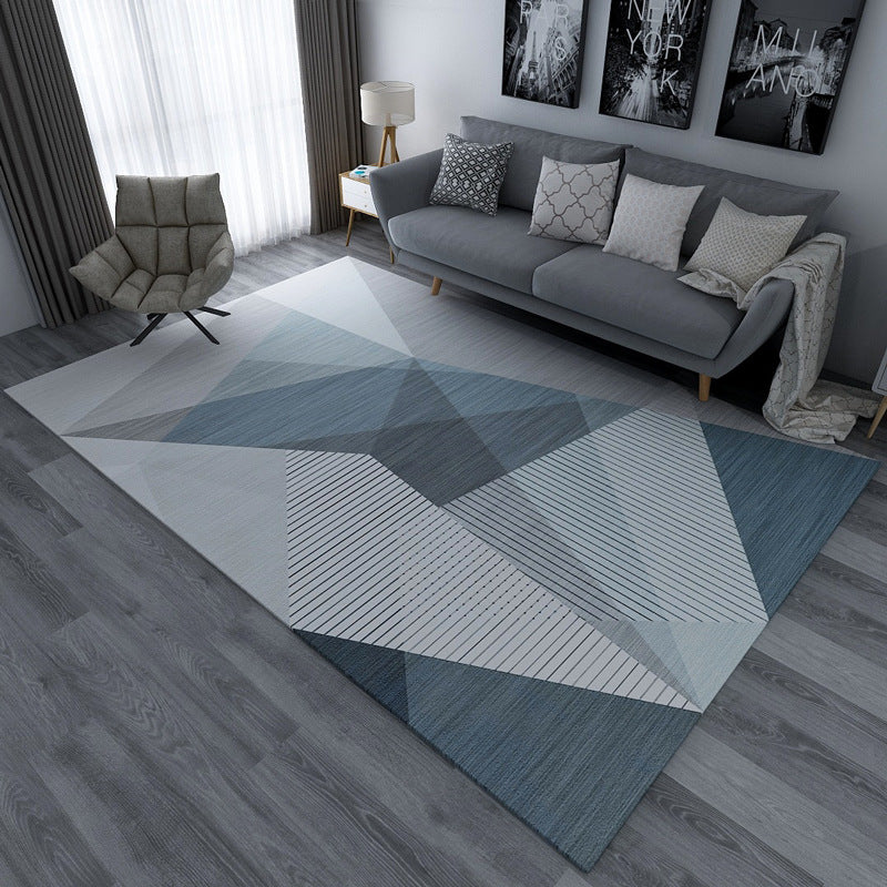 Chic Geometric Colorblock Print Rug Multi Colored Modern Rug Polyester Machine Washable Non-Slip Backing Pet Friendly Rug for Room