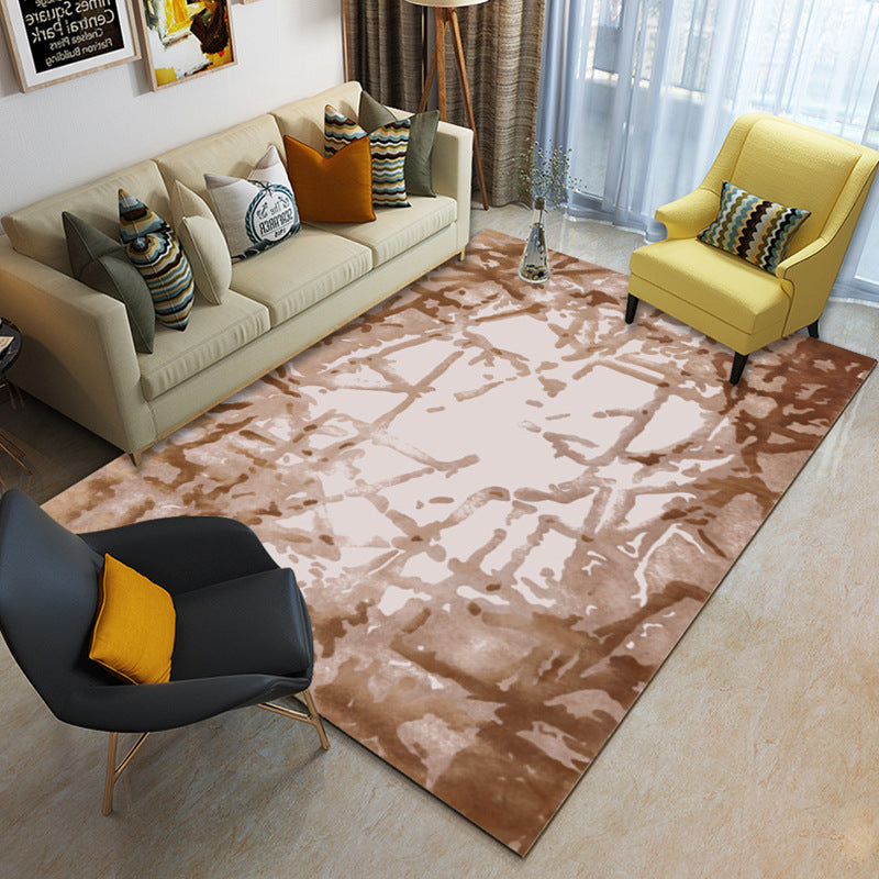 Multi Color Geometrical Rug Synthetics Contemporary Area Carpet Pet Friendly Non-Slip Backing Washable Rug for Living Room