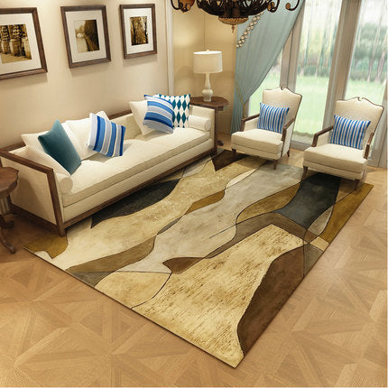 Nordic Geometric Pattern Rug Multi-Color Polypropylene Carpet Anti-Slip Washable Stain Resistant Rug for Great Room