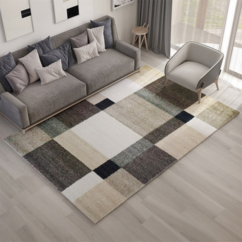 Nordic Geometric Pattern Rug Multi-Color Polypropylene Carpet Anti-Slip Washable Stain Resistant Rug for Great Room