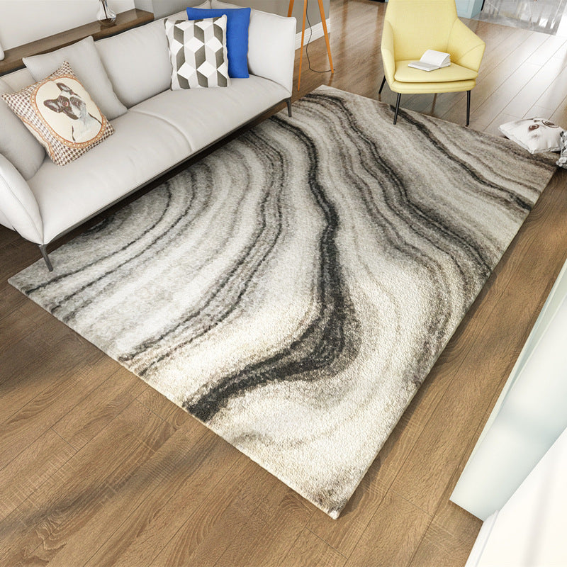 Nordic Geometric Pattern Rug Multi-Color Polypropylene Carpet Anti-Slip Washable Stain Resistant Rug for Great Room