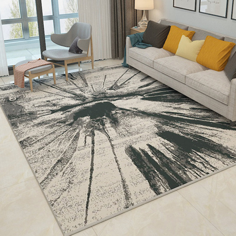 Nordic Geometric Pattern Rug Multi-Color Polypropylene Carpet Anti-Slip Washable Stain Resistant Rug for Great Room