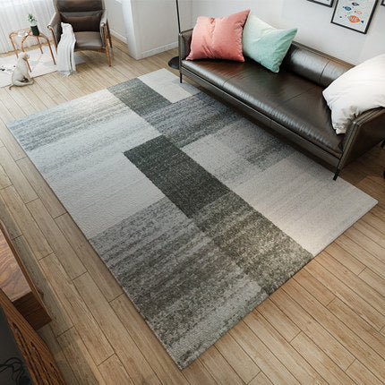 Nordic Geometric Pattern Rug Multi-Color Polypropylene Carpet Anti-Slip Washable Stain Resistant Rug for Great Room