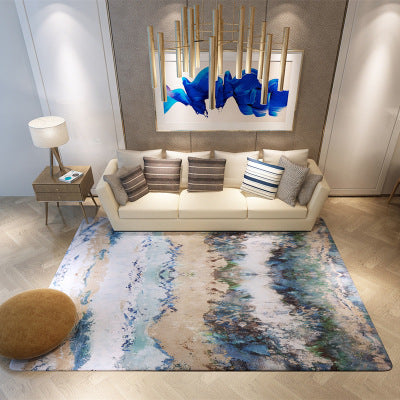 Nordic Geometric Pattern Rug Multi-Color Polypropylene Carpet Anti-Slip Washable Stain Resistant Rug for Great Room