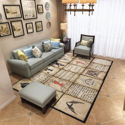 Nordic Geometric Pattern Rug Multi-Color Polypropylene Carpet Anti-Slip Washable Stain Resistant Rug for Great Room