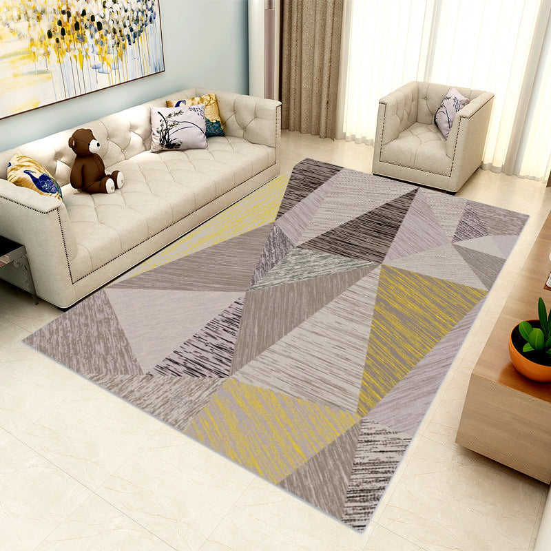 Special Multicolor 3D Geometric Rug Polyester Nordic Rug Anti-Slip Backing Pet Friendly Machine Washable Rug for Home Decor
