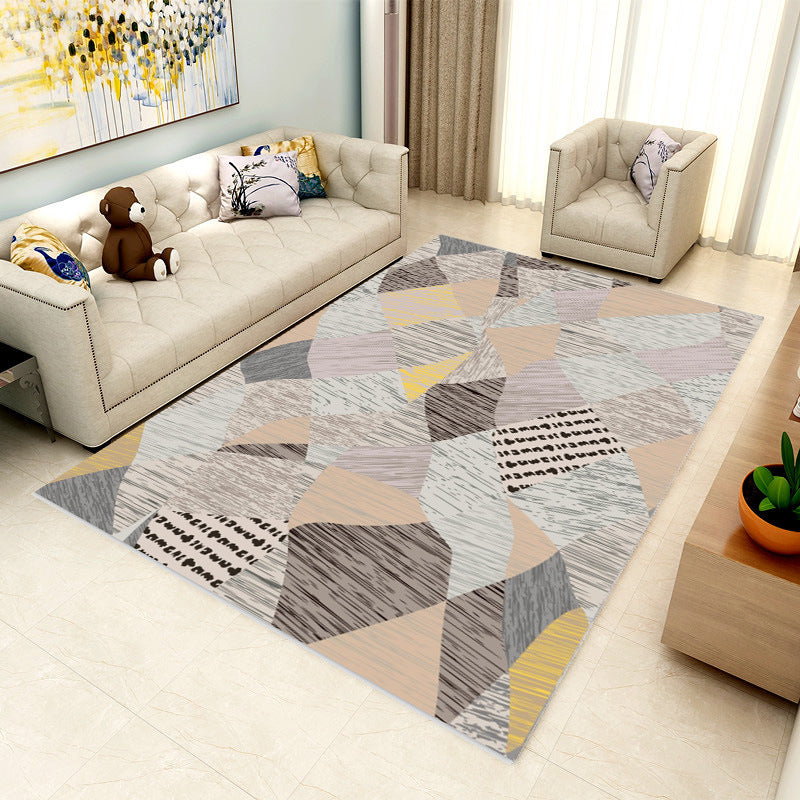Speciaal veelkleurig 3D geometrisch tapijt Polyester Scandinavisch tapijt Antislip achterkant Huisdiervriendelijk Machinewasbaar tapijt voor woondecoratie