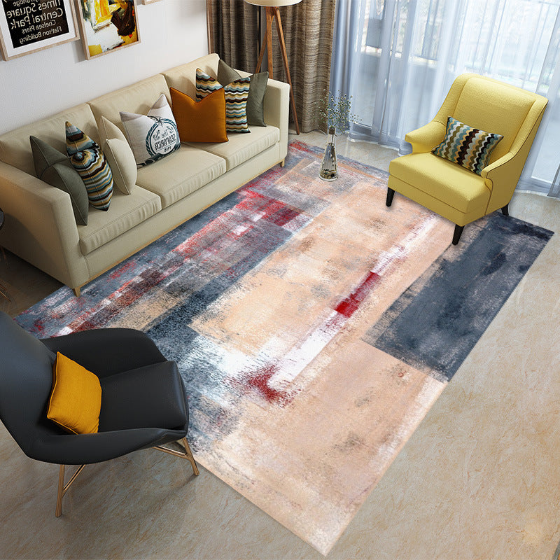 Speciaal veelkleurig 3D geometrisch tapijt Polyester Scandinavisch tapijt Antislip achterkant Huisdiervriendelijk Machinewasbaar tapijt voor woondecoratie