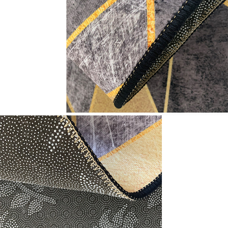 Nordic Home Area Rug Multi-Colored Colorblocking Geometric Rug Synthetics Non-Slip Backing Washable Pet Friendly Rug