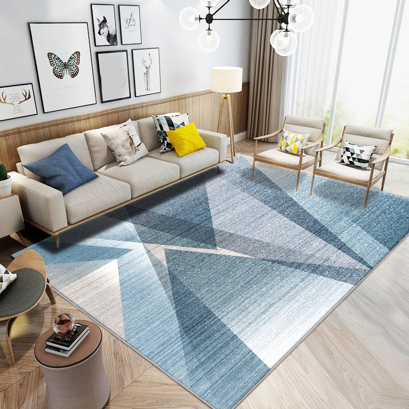 Neat 3D Effect Triangle Rug Multicolor Contemporary Carpet Polypropylene Machine Washable Pet Friendly Anti-Slip Rug for Home