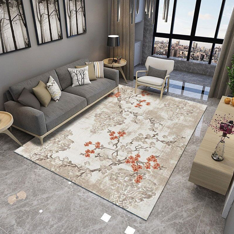 Modern Living Room Area Rug Multi Colored Geometric Rug Synthetics Non-Slip Washable Stain Resistant Indoor Rug