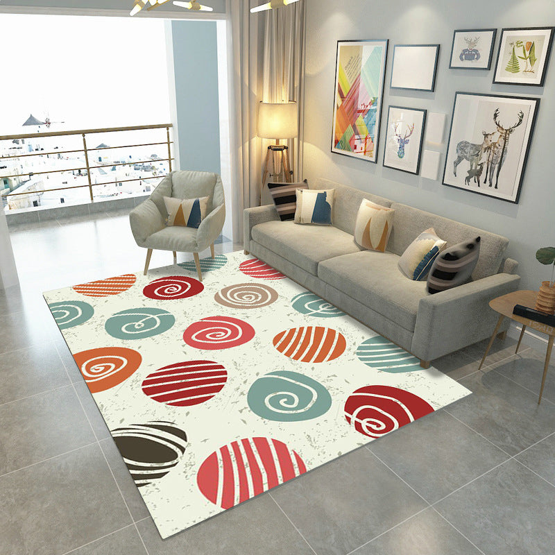 Nordic Geometric Color Block Rug Multicolor Polypropylene Carpet Pet Friendly Stain Resistant Non-Slip Rug for Sitting Room
