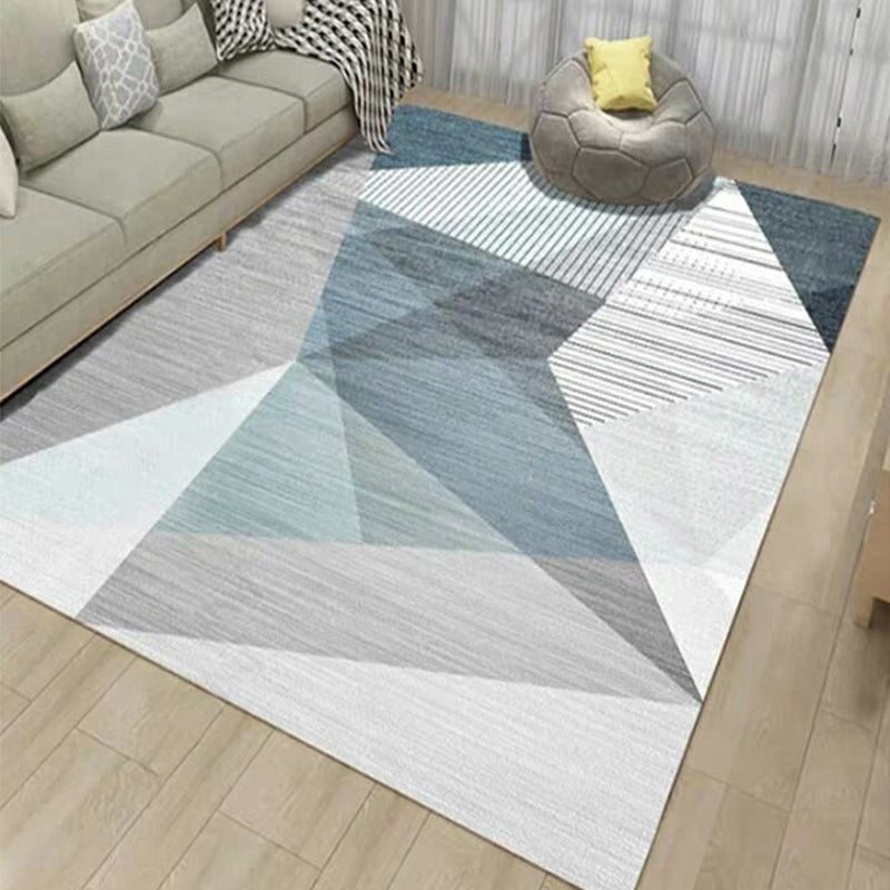 Fashion Multi Color Geometric Rug Synthetics Nordic Area Carpet Pet Friendly Non-Slip Backing Machine Washable Rug for Lounge