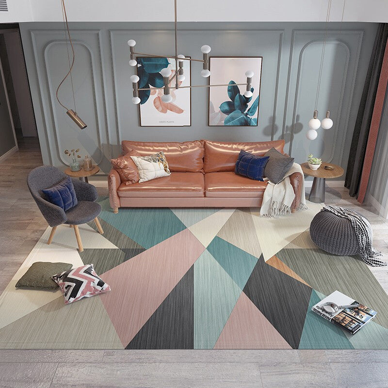 Kunstdecor geometrisch patronen met een patroon multolor eenvoud tapijt polyester kleurbestendige anti-slip machine wasbaar tapijt voor kamer