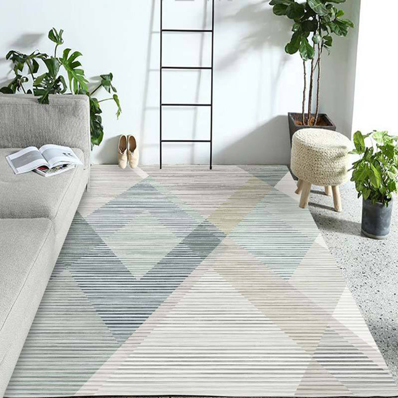 Trendiger, mehrfarbiger, minimalistischer Teppich, synthetischer, geometrischer Farbblock-Teppich, schmutzabweisender, waschbarer, rutschfester Teppich zur Dekoration