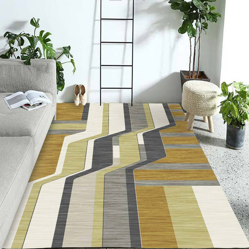 On-Trend Multicolor Minimalist Rug Synthetics Colorblock Geometric Rug Stain Resistant Washable Anti-Slip Rug for Decoration