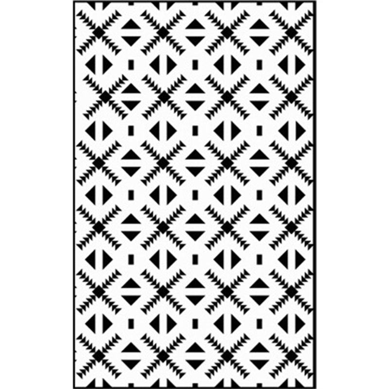 Multi Color Geometric Shapes Rug Polypropylene Contemporary Rug Pet Friendly Washable Anti-Slip Backing Rug for Living Room