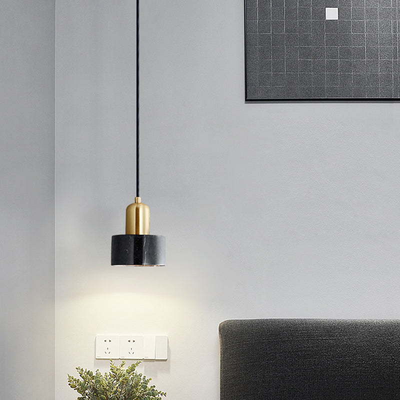 Round Shade Dining Room Pendant Light Marble Simplicity Suspension Lighting Fixture