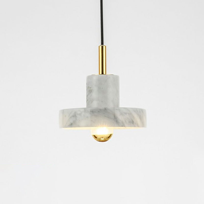 Marmeren dekselvormig plafondlicht minimalistische hangende lamp met één bulb voor eetkamer