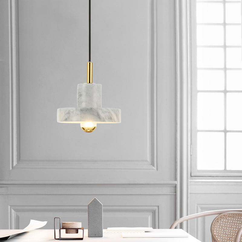Marmeren dekselvormig plafondlicht minimalistische hangende lamp met één bulb voor eetkamer