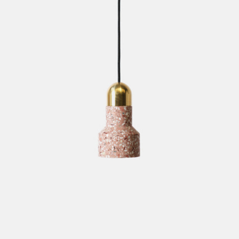 Flashlight Shaped Living Room Suspension Lighting Terrazzo 1-Light Nordic Style Pendant Ceiling Light