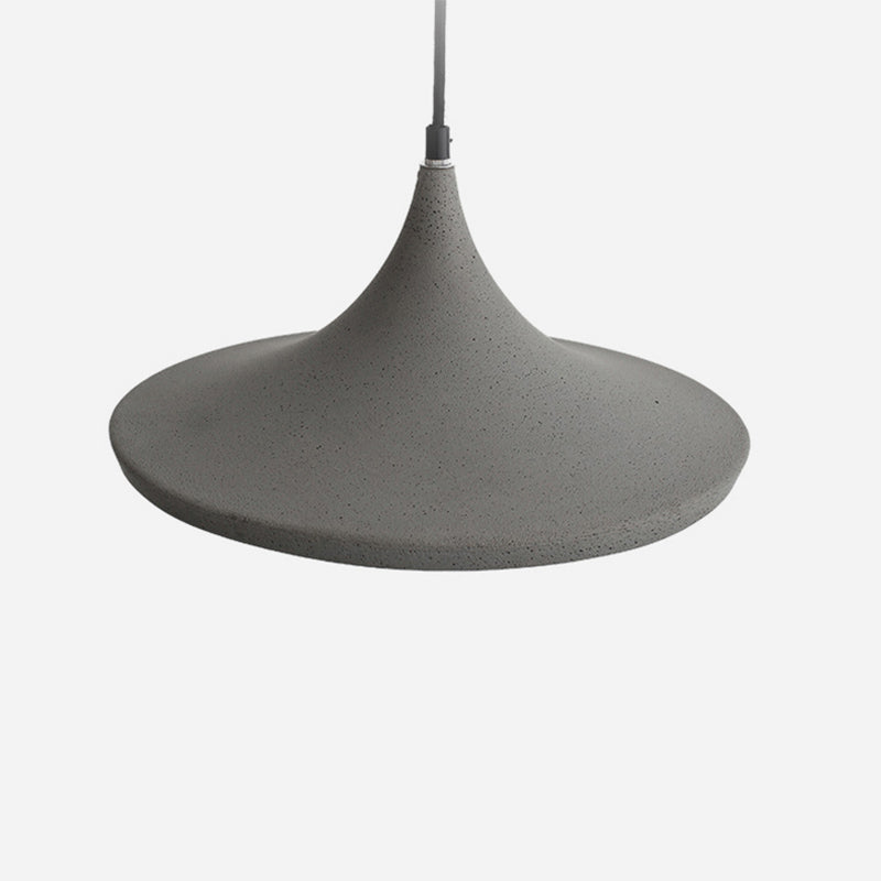 Conical Cement Suspension Lighting Nordic Style 1 Bulb Grey Pendant Ceiling Light