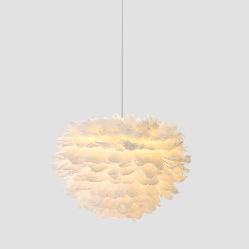 Veer rond gevormde suspensieverlichting Noordse stijl single-bulb hanger plafondlicht in het wit