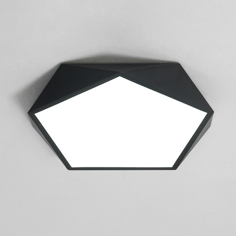 Acrylic Ultrathin Pentagon Flush Light Macaron LED Flush Ceiling Light Fixture for Kids Bedroom