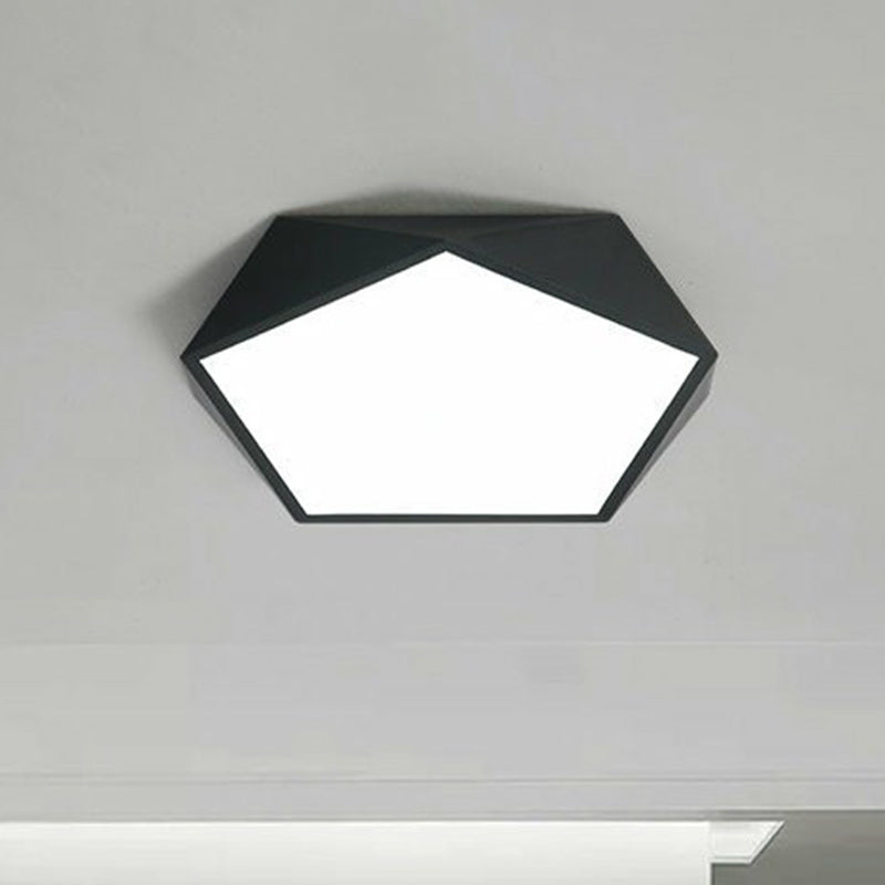 Acrylic Ultrathin Pentagon Flush Light Macaron LED Flush Ceiling Light Fixture for Kids Bedroom