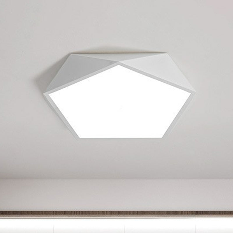 Acrylic Ultrathin Pentagon Flush Light Macaron LED Flush Ceiling Light Fixture for Kids Bedroom