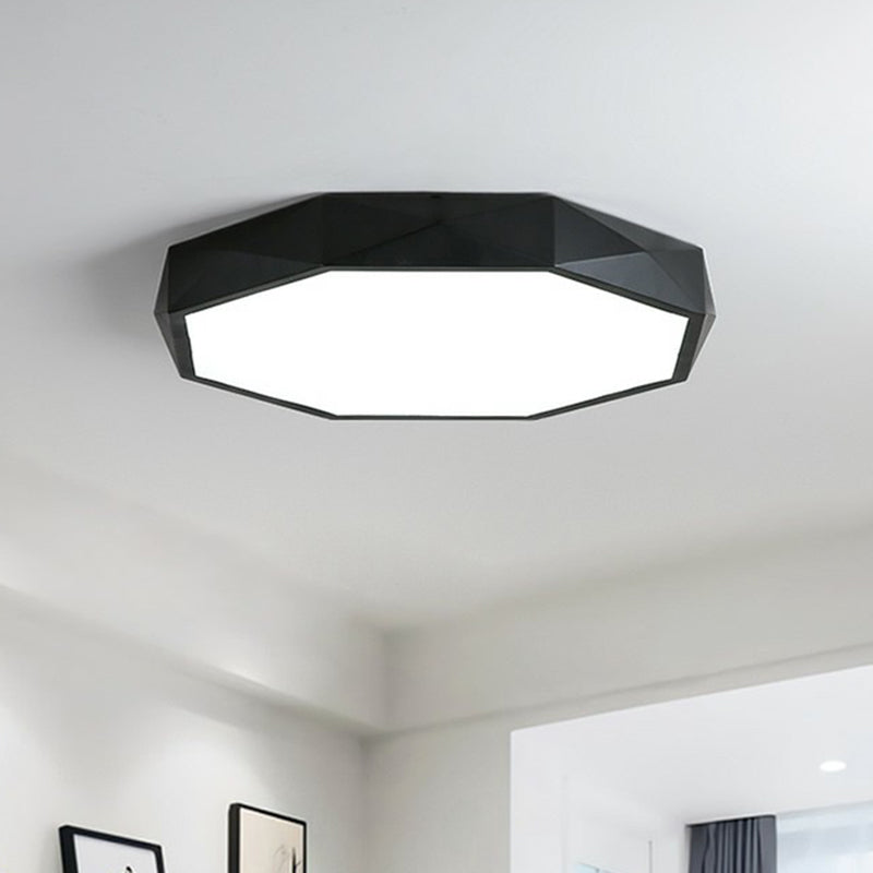 Minimalistische, extradünne achteckige LED-Unterputz-Deckenleuchte aus Metall für Schlafzimmer