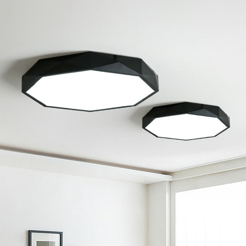 Minimalistische, extradünne achteckige LED-Unterputz-Deckenleuchte aus Metall für Schlafzimmer