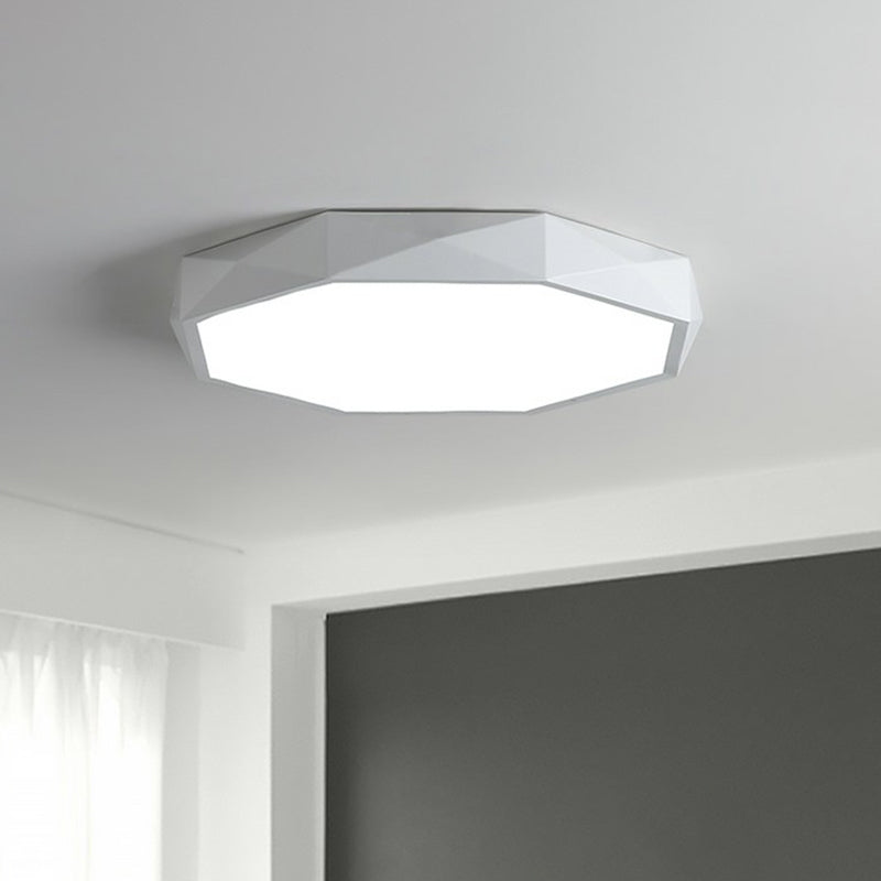 Minimalistische, extradünne achteckige LED-Unterputz-Deckenleuchte aus Metall für Schlafzimmer
