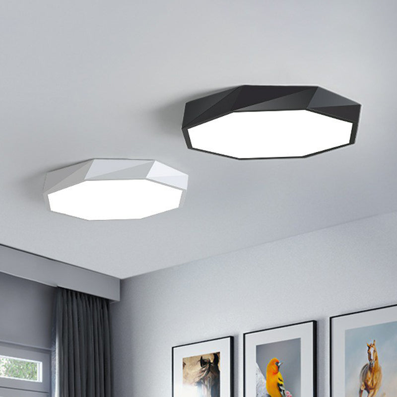 Octagonal Flush Ceiling Light Simplicity Acrylic Bedroom LED Flush Mount Lighting Fixture