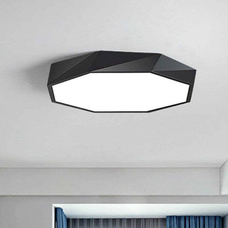 Octagonal Flush Ceiling Light Simplicity Acrylic Bedroom LED Flush Mount Lighting Fixture
