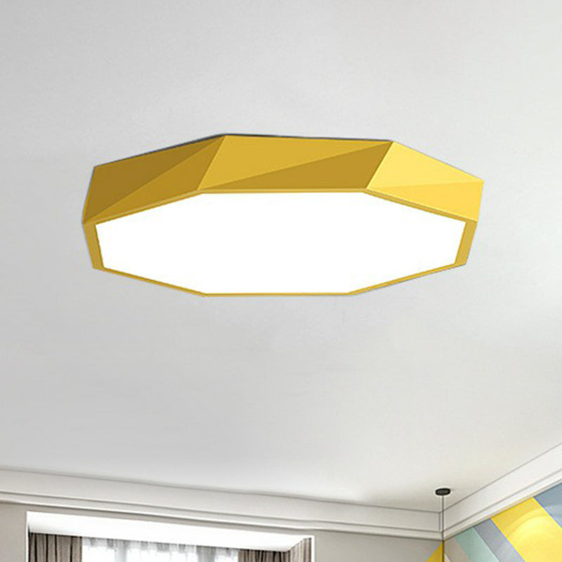 Octagonal Flush Ceiling Light Simplicity Acrylic Bedroom LED Flush Mount Lighting Fixture