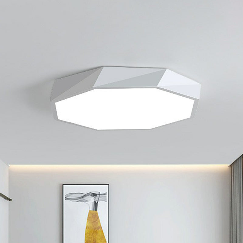 Octagonal Flush Ceiling Light Simplicity Acrylic Bedroom LED Flush Mount Lighting Fixture