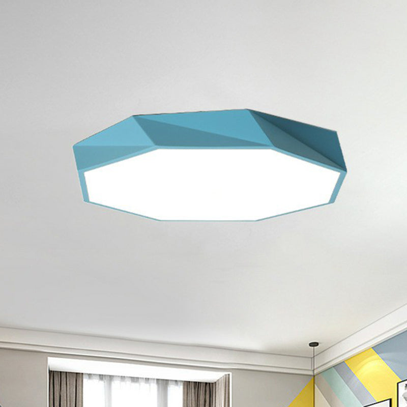 Octagonal Flush Ceiling Light Simplicity Acrylic Bedroom LED Flush Mount Lighting Fixture
