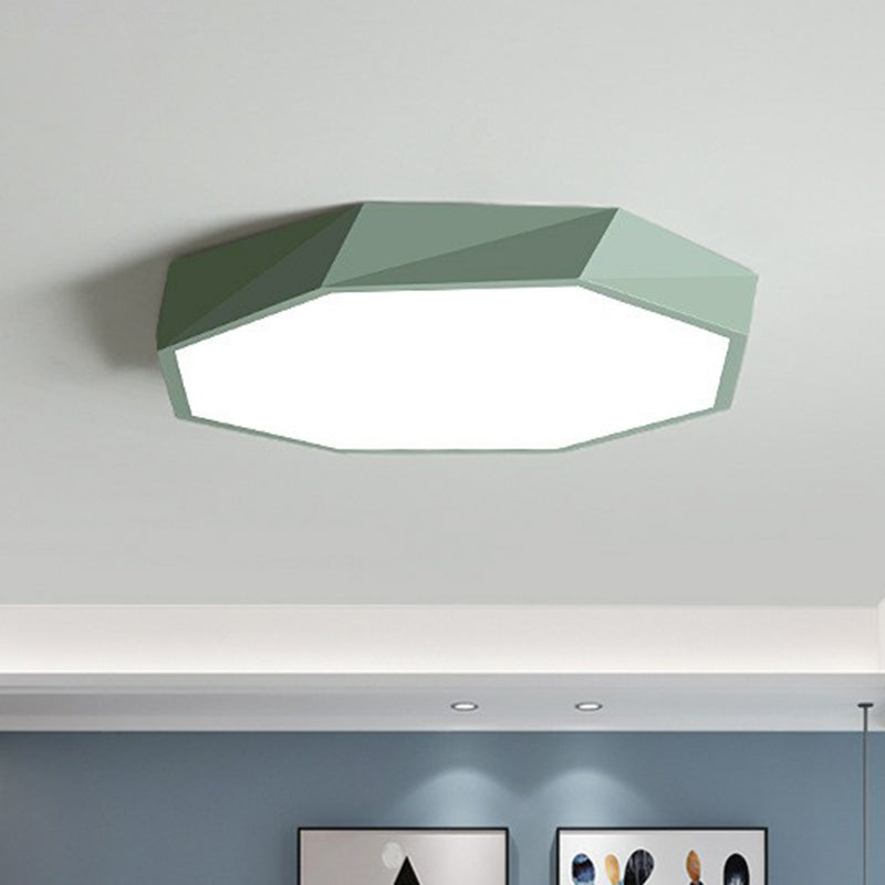 Octagonal Flush Ceiling Light Simplicity Acrylic Bedroom LED Flush Mount Lighting Fixture