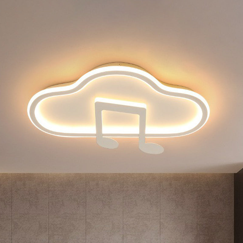 Nuage et musique Note de musique Bédouiller Légère Acrylique Macaron LED Flush Ceiling Light Fixture