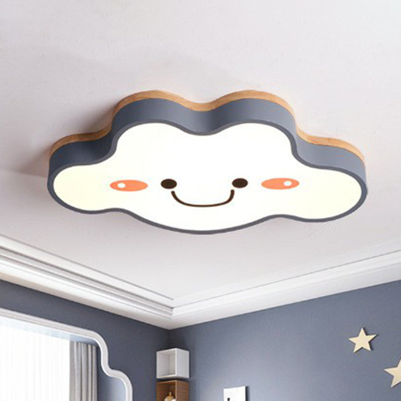 Plafonnier LED en acrylique givré pour chambre à coucher, nuage souriant, luminaire décoratif d'intérieur pour enfants